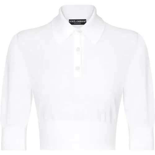Polo Cropped T-shirts and Polos , female, Sizes: M - Dolce & Gabbana - Modalova