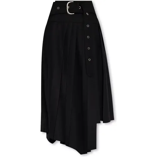 Pleated skirt with belt , female, Sizes: XS, 2XS - Off White - Modalova