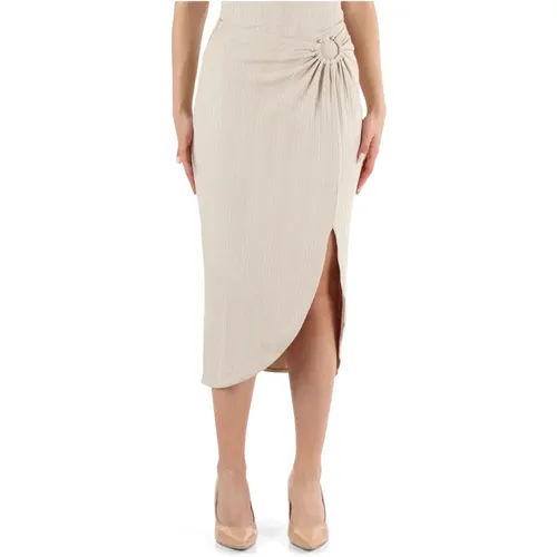 Metallic Ribbed Skirt , female, Sizes: S, M, XS - Guess - Modalova