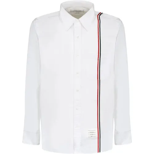 Weißes Oxford-Hemd mit Dreifarbigem Detail - Thom Browne - Modalova