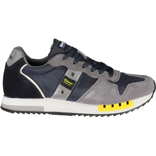 Blue Contrast Sneakers: Elevate Your Step , male, Sizes: 9 UK - Blauer - Modalova