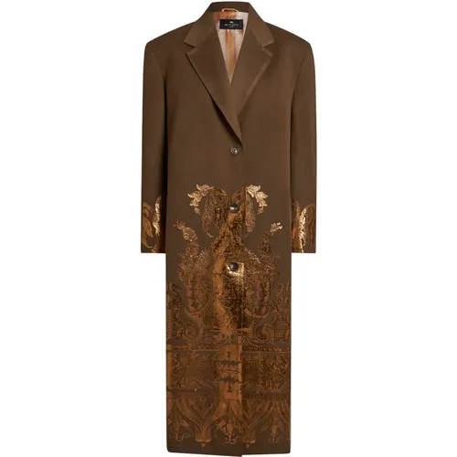 Wool Cashmere Long Coat , female, Sizes: S, 2XS, XS - ETRO - Modalova