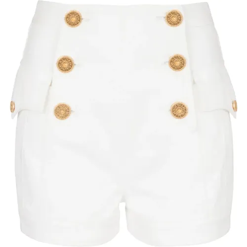 Button denim shorts , female, Sizes: S, XS - Balmain - Modalova