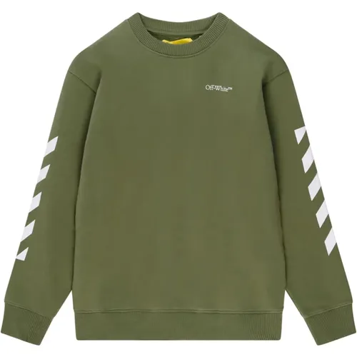 Kinder Militärgrüner und Weißer Sweatshirt - Off White - Modalova