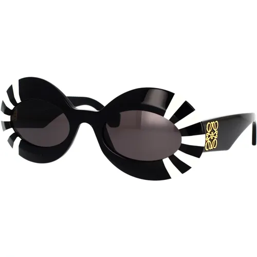 Exzentrische Ovale Sonnenbrille mit Schwarzem Acetatrahmen - Loewe - Modalova