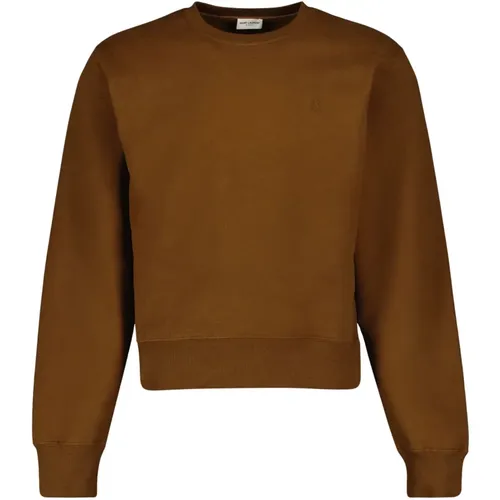 Brauner Baumwoll-Sweatshirt Frühling-Sommer 2024 - Saint Laurent - Modalova