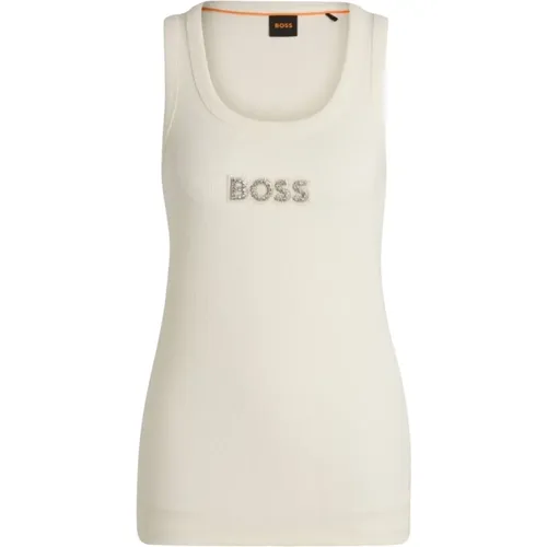 Damen Tank Top mit Stone Badge , Damen, Größe: S - Hugo Boss - Modalova