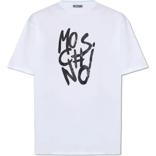 T-Shirt mit Logo , Herren, Größe: XL - Moschino - Modalova