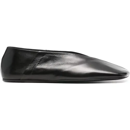 Leather Flat Shoes , female, Sizes: 4 1/2 UK, 5 UK, 4 UK, 6 UK, 5 1/2 UK, 3 UK, 7 UK - Jil Sander - Modalova