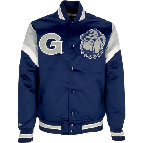 Georgetown Hoyas Bomber Jacket , male, Sizes: L - Mitchell & Ness - Modalova