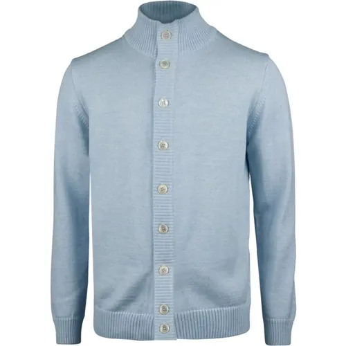 Merino Wool Cardigan with Mother of Pearl Buttons , male, Sizes: XL, 2XL, L, M - Stenströms - Modalova