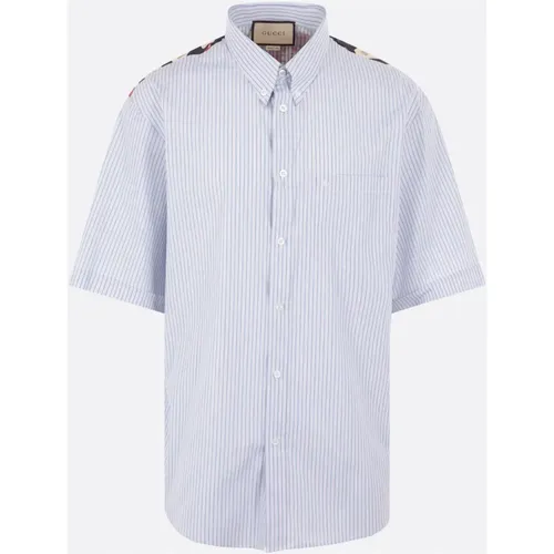 Multicolour Short Sleeve Shirt with Printed Back and Chest Pocket , male, Sizes: L, M, S, XL - Gucci - Modalova