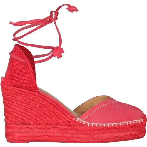 Wedge Espadrilles in Suede and Cotton , female, Sizes: 5 UK, 6 UK, 8 UK - Castañer - Modalova