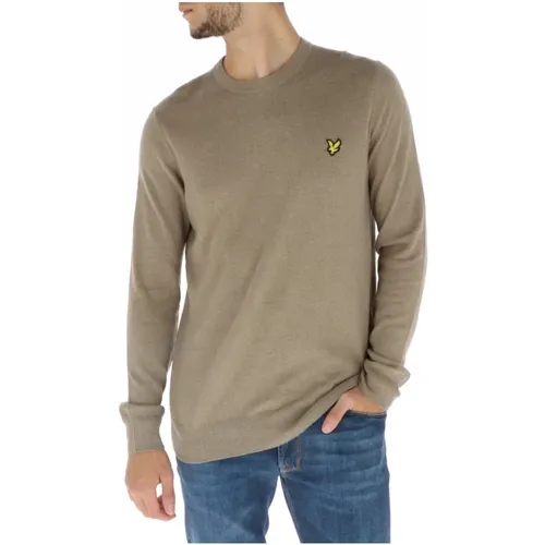 Brauner Strick Rundhals Pullover , Herren, Größe: S - Lyle & Scott - Modalova