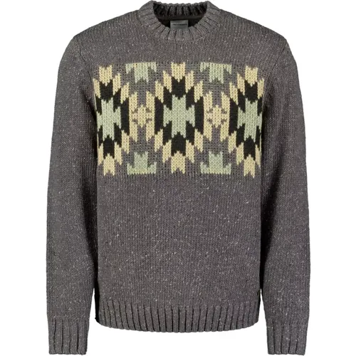 Seiden Jacquard Crewneck Pullover Aztekenmuster , Herren, Größe: 3XL - No Excess - Modalova