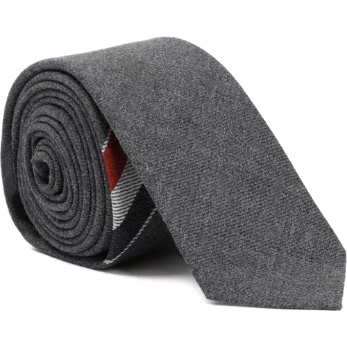 Classic Grey Wool Striped Tie , male, Sizes: ONE SIZE - Thom Browne - Modalova