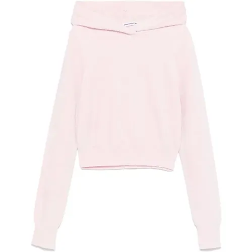 Hellrosa Cropped Hoodie , Damen, Größe: M - alexander wang - Modalova