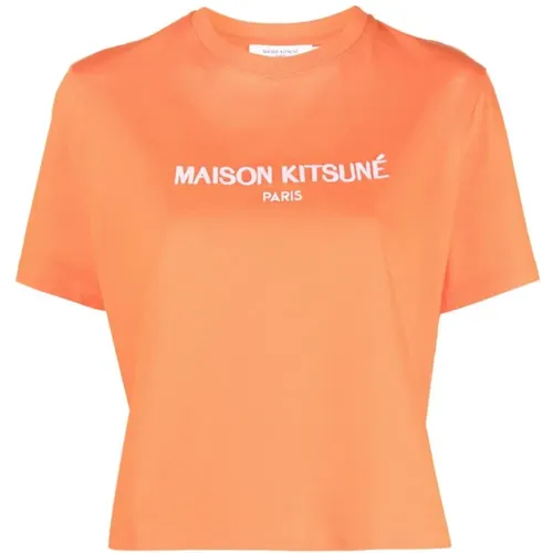 Paris Boxy Tee-Shirt , female, Sizes: M - Maison Kitsuné - Modalova