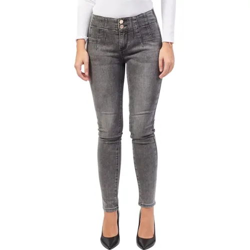 Graue Denim Jeggings Hohe Taille Passform , Damen, Größe: W31 - Gaudi - Modalova