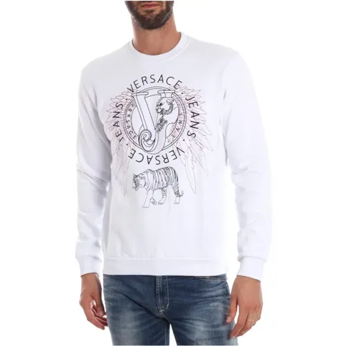 Gebürsteter Fleece Hoodie Sweatshirt , Herren, Größe: M - Versace Jeans Couture - Modalova