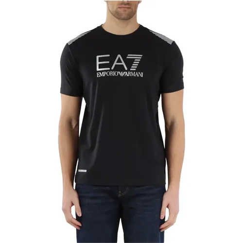 Natural Ventus7 Cotton T-Shirt , male, Sizes: L - Emporio Armani EA7 - Modalova