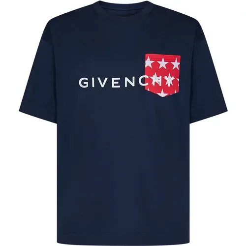 Blaue T-Shirts & Polos für Männer , Herren, Größe: S - Givenchy - Modalova