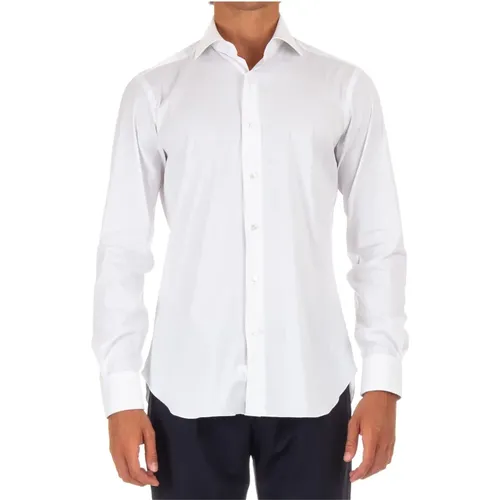 Weißes maßgeschneidertes Baumwoll-Popeline-Hemd , Herren, Größe: 3XL - Barba - Modalova