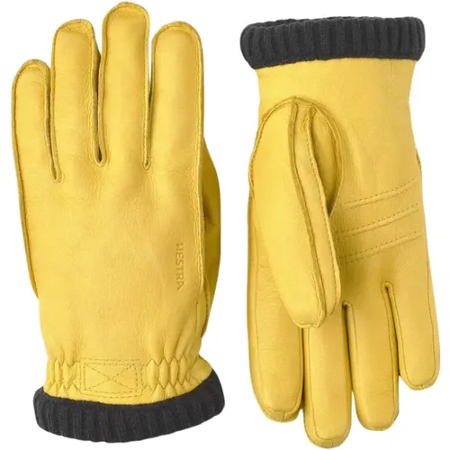 Deerskin Primaloft Rib Handschuhe, Gelb , Herren, Größe: 10 IN - Hestra - Modalova