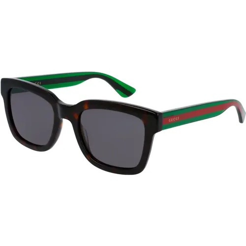 Havana/Grey Sunglasses , male, Sizes: 52 MM - Gucci - Modalova