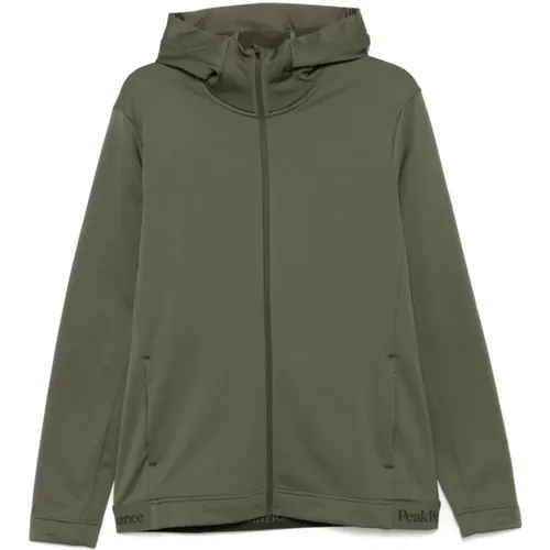 Grüner Technischer Jersey Hoodie Pullover , Herren, Größe: S - Peak Performance - Modalova