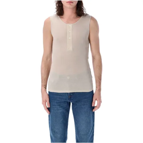 Mens Clothing T-Shirts Polos Chalk Ss24 , male, Sizes: L, XL, M - Ami Paris - Modalova