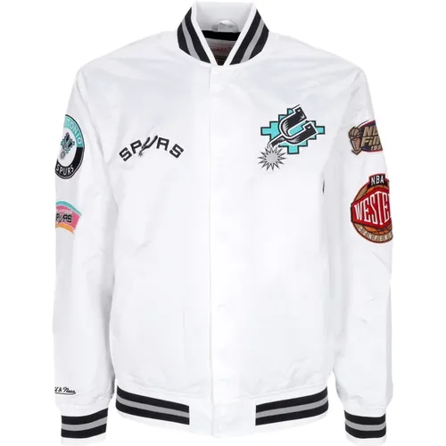 Satin Bomber Jacket , Herren, Größe: M - Mitchell & Ness - Modalova