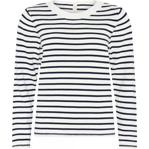 Klassischer Gestreifter Pullover Bluse , Damen, Größe: M - Skovhuus - Modalova