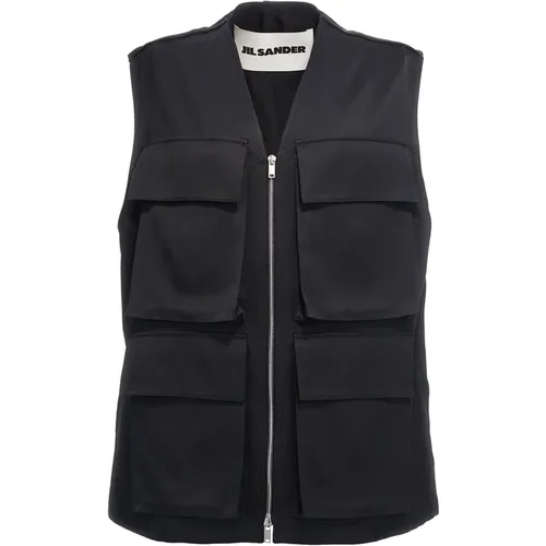 Sleeveless Zip-Up Vest , male, Sizes: L, M - Jil Sander - Modalova