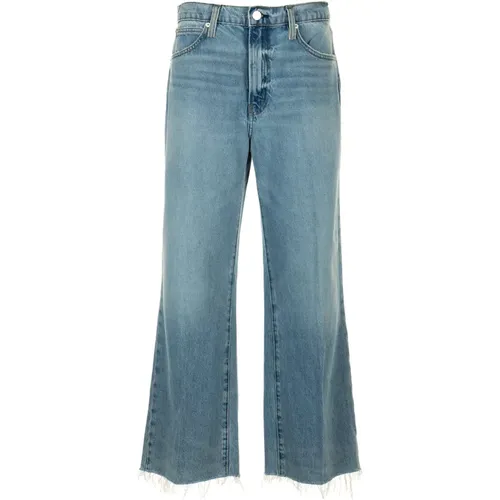 Lässige Straight Light Denim Jeans , Damen, Größe: W28 - Frame - Modalova