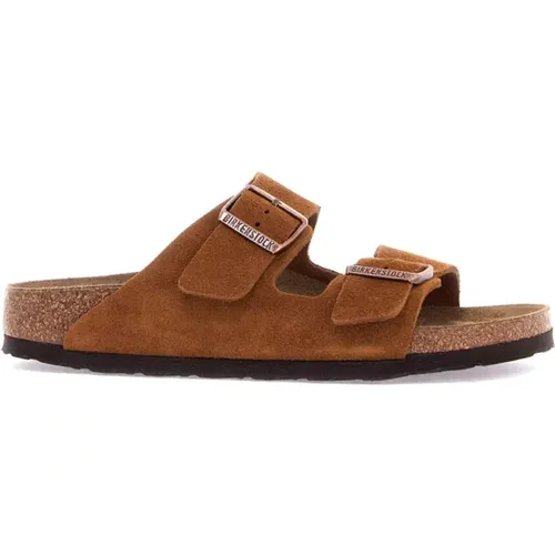 Wildleder Doppelriemen Slides , Herren, Größe: 40 EU - Birkenstock - Modalova