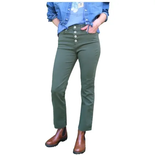Camille Crop Flare Jeans mit ausgefranstem Saum , Damen, Größe: W30 - Denim Studio - Modalova