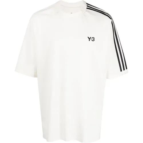 Logo-print T-shirt with Side Stripe Detailing , male, Sizes: L - Y-3 - Modalova