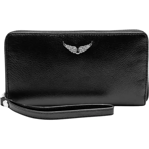 Leather Wallet with Multiple Compartments , female, Sizes: ONE SIZE - Zadig & Voltaire - Modalova