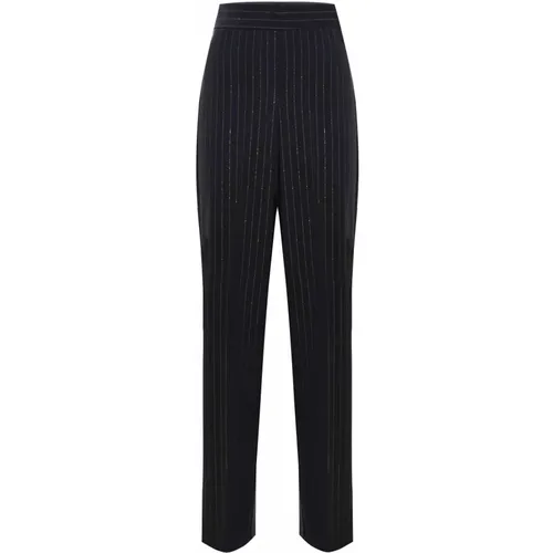 Elegante Hose mit glänzenden Nadelstreifen , Damen, Größe: XS - Kocca - Modalova