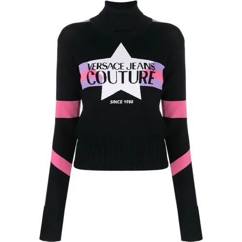 Schwarze Pullover für Damen , Damen, Größe: XS - Versace Jeans Couture - Modalova