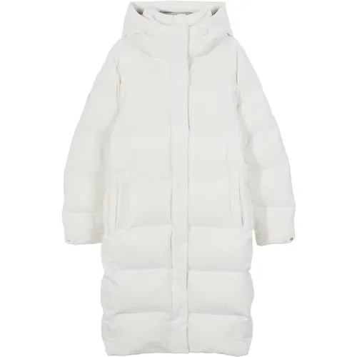 Long Down Jacket Light Ivory , female, Sizes: XS, L, 2XS, M, S - duvetica - Modalova