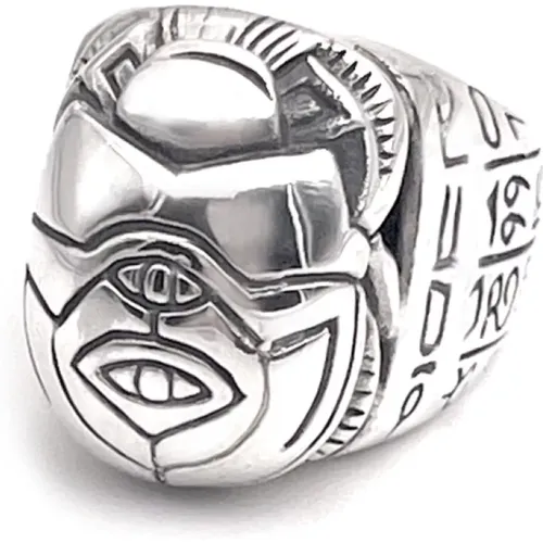 Silver Scarab Ring , unisex, Sizes: 56 MM - Jalan Jalan - Modalova