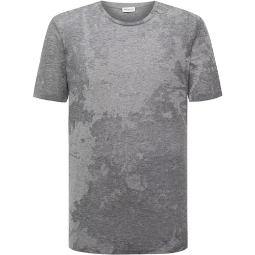 Stilvolles Logo Baumwoll T-Shirt , Herren, Größe: XL - Saint Laurent - Modalova