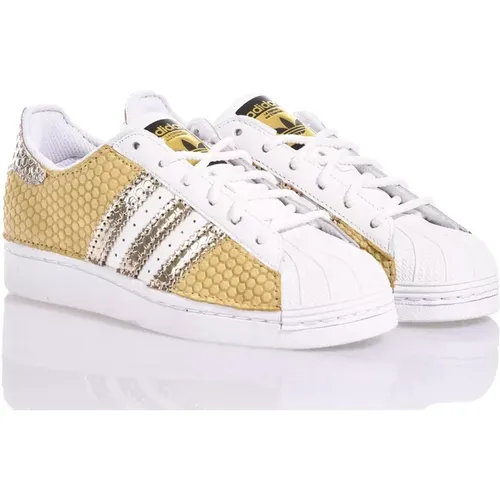 Handgefertigte Beige Weiße Gold Sneakers - Adidas - Modalova