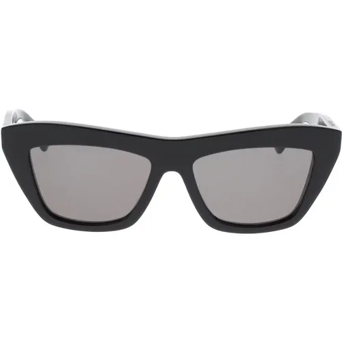 Bold and Defined Unisex Sunglasses with Geometric Metal Stripes , unisex, Sizes: 55 MM - Bottega Veneta - Modalova