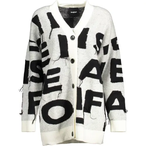 Contrasting Details 5-Button Cardigan , female, Sizes: S, M - Desigual - Modalova