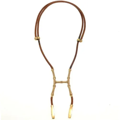 Pre-owned Hermes Leather Necklace , female, Sizes: ONE SIZE - Hermès Vintage - Modalova