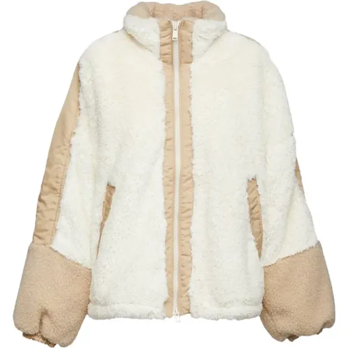 Short White Jacket with Satin Nylon Details , female, Sizes: 2XS, S, XS - OOF Wear - Modalova