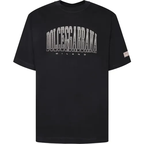 Schwarzes T-Shirt Klassischer Stil , Herren, Größe: XS - Dolce & Gabbana - Modalova